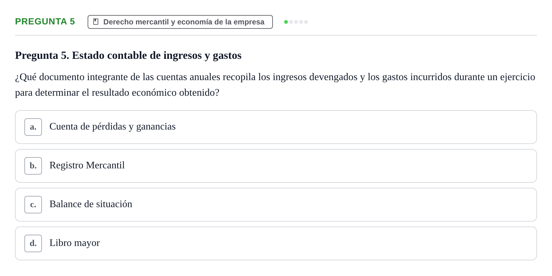 Enunciado: Pregunta 5