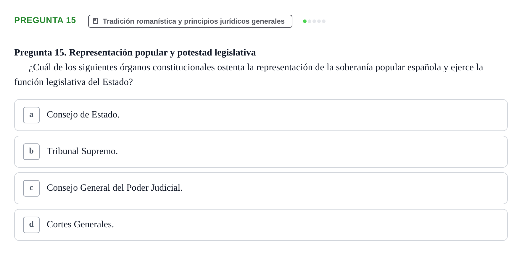 Enunciado: Pregunta 15