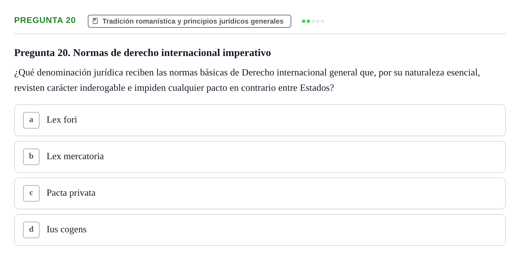 Enunciado: Pregunta 20