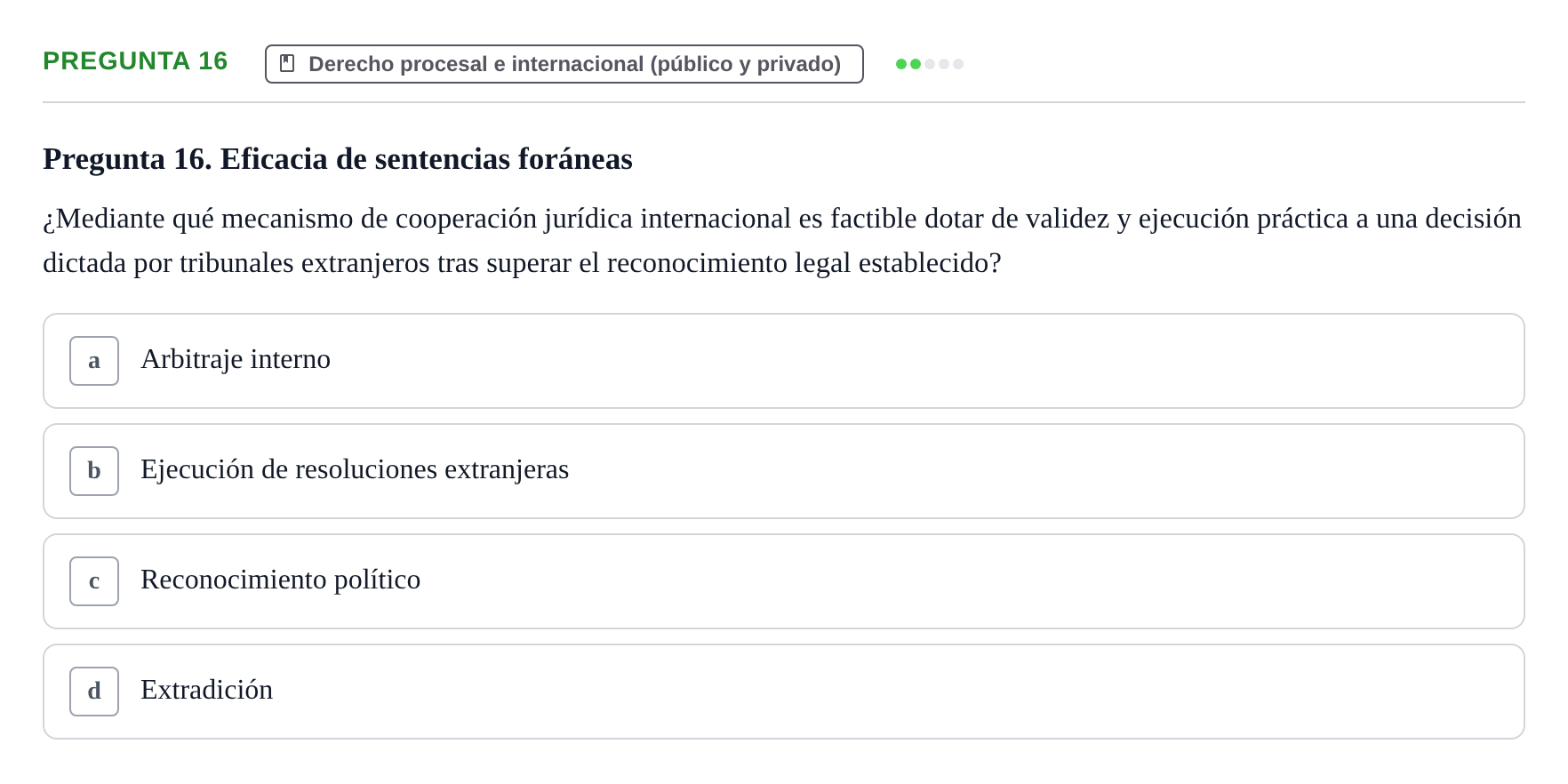 Enunciado: Pregunta 16