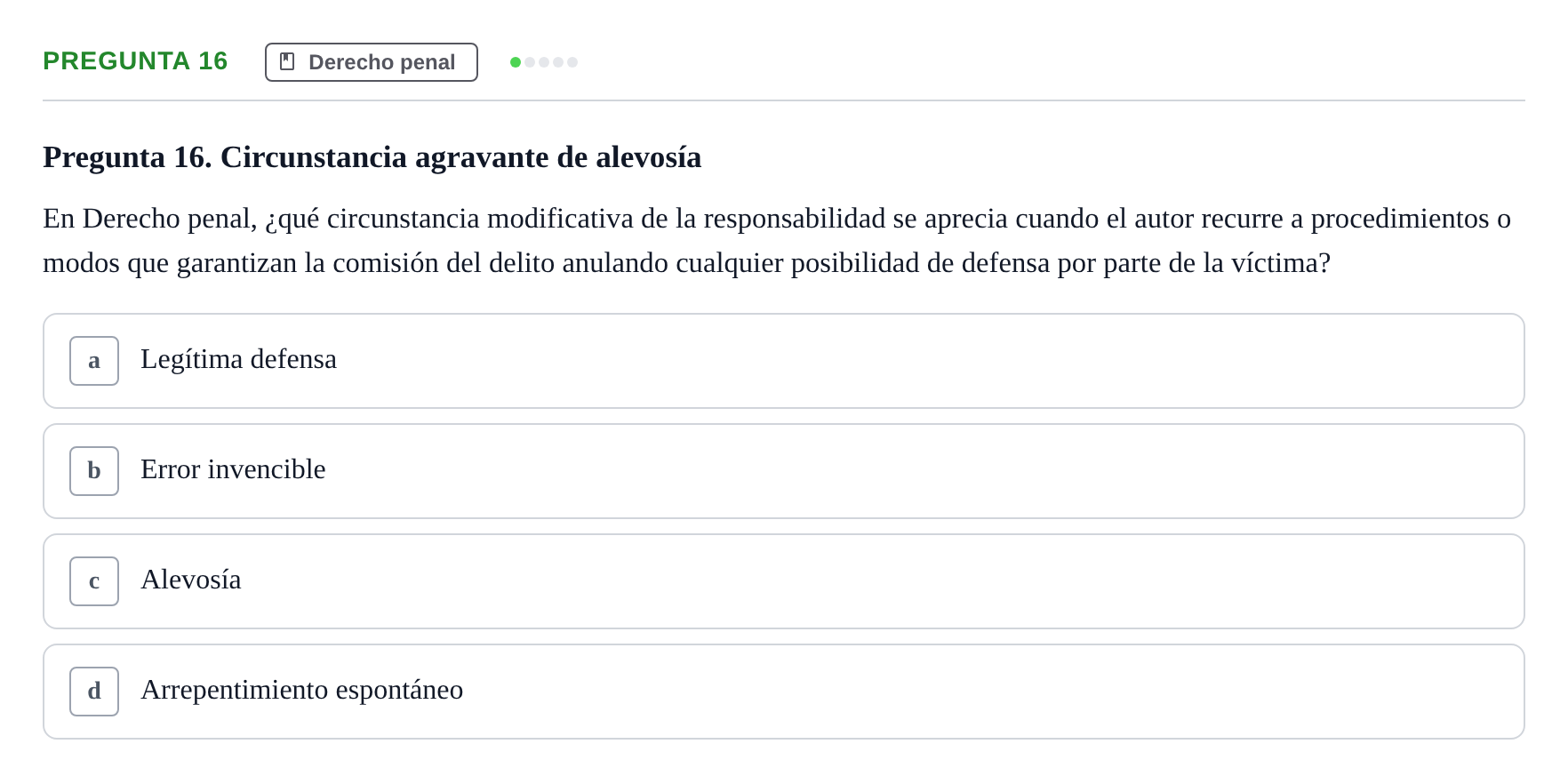 Enunciado: Pregunta 16