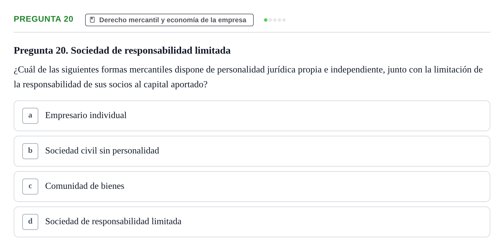 Enunciado: Pregunta 20