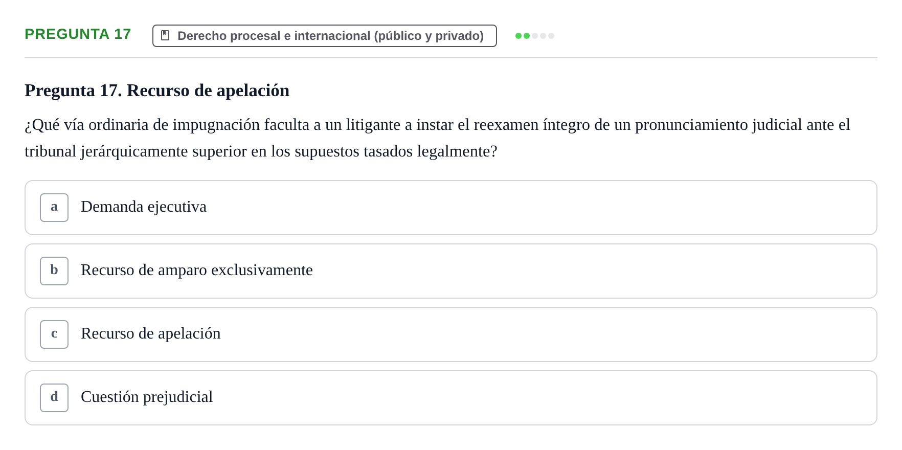 Enunciado: Pregunta 17