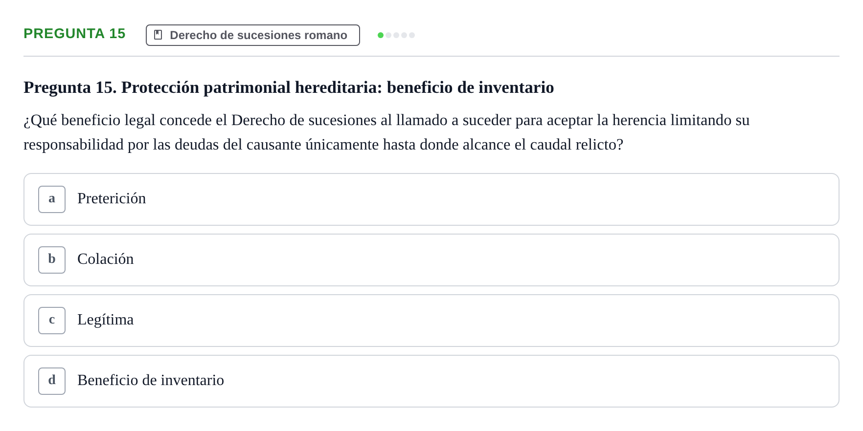 Enunciado: Pregunta 15
