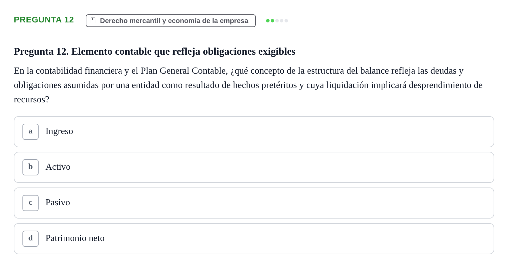 Enunciado: Pregunta 12