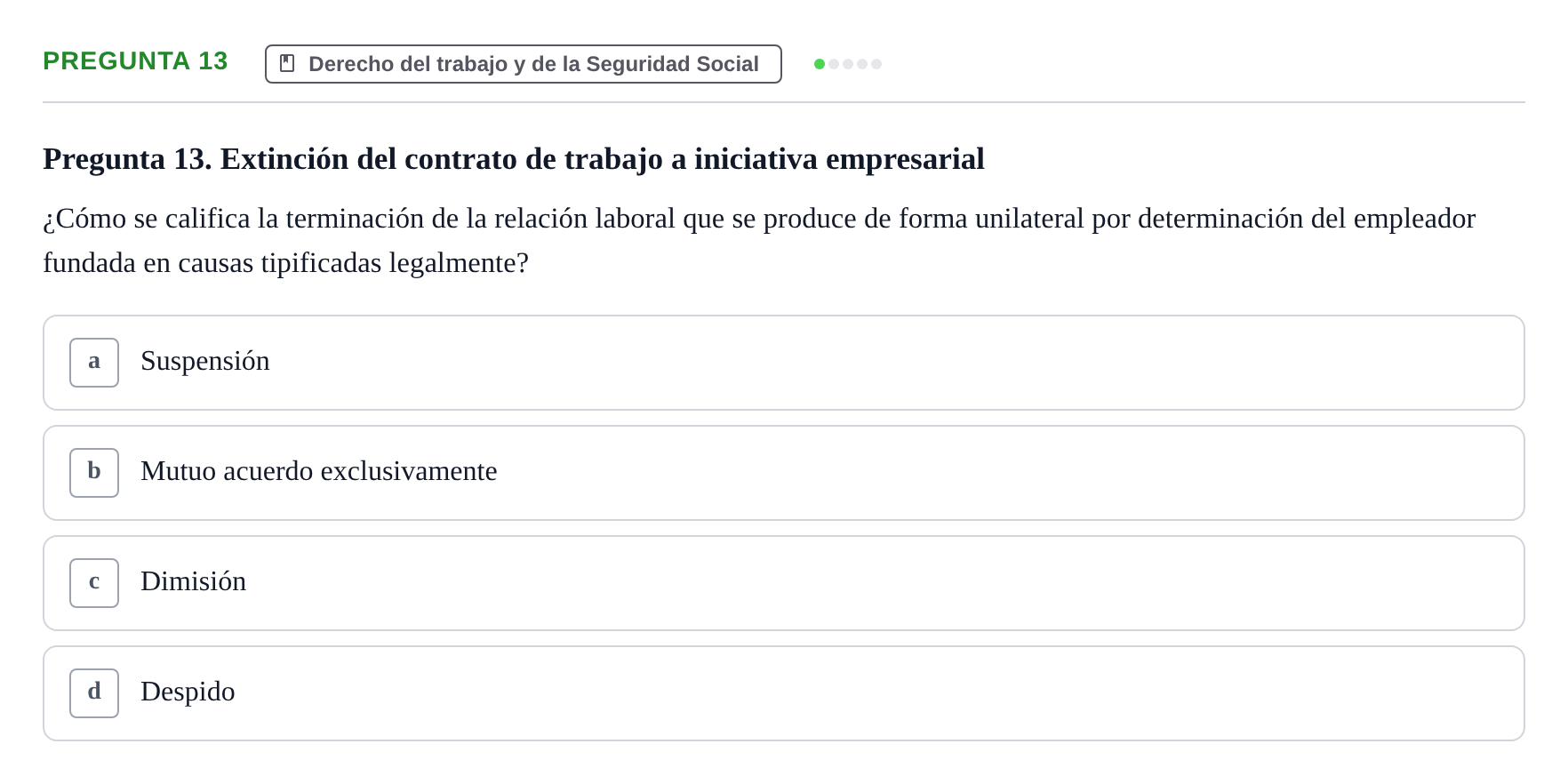 Enunciado: Pregunta 13