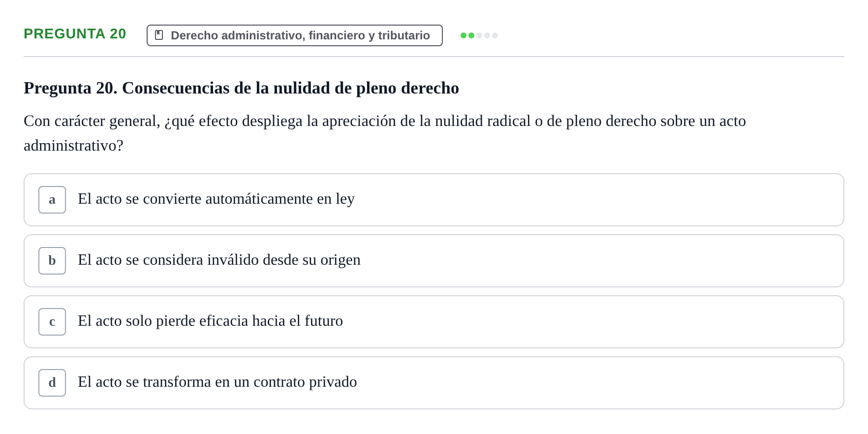 Enunciado: Pregunta 20