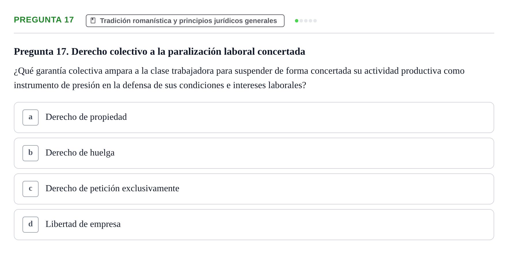 Enunciado: Pregunta 17