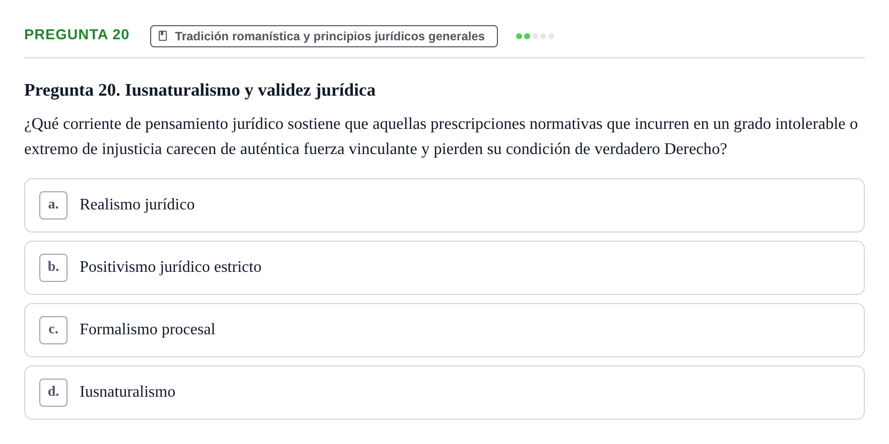 Enunciado: Pregunta 20