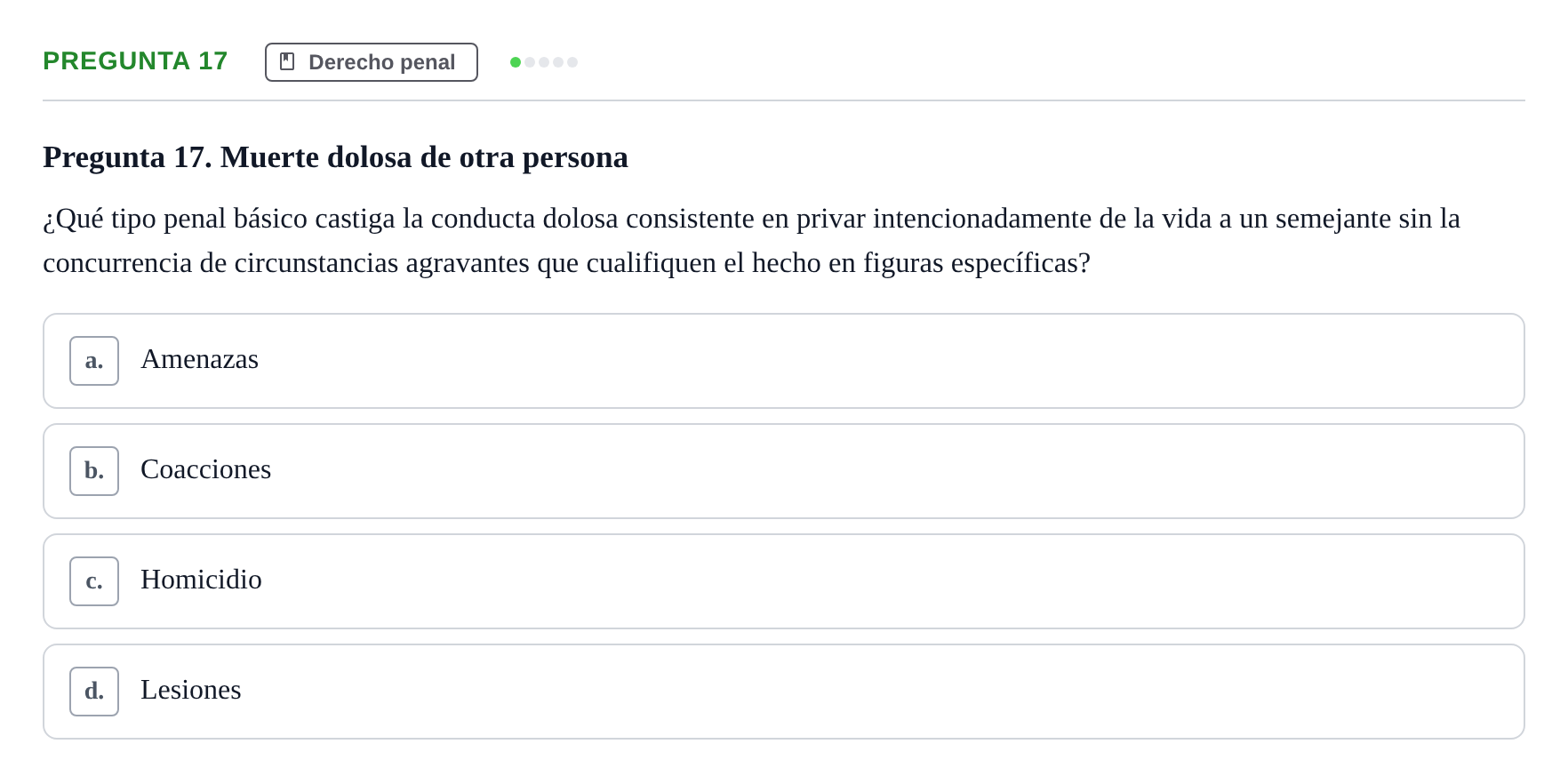 Enunciado: Pregunta 17
