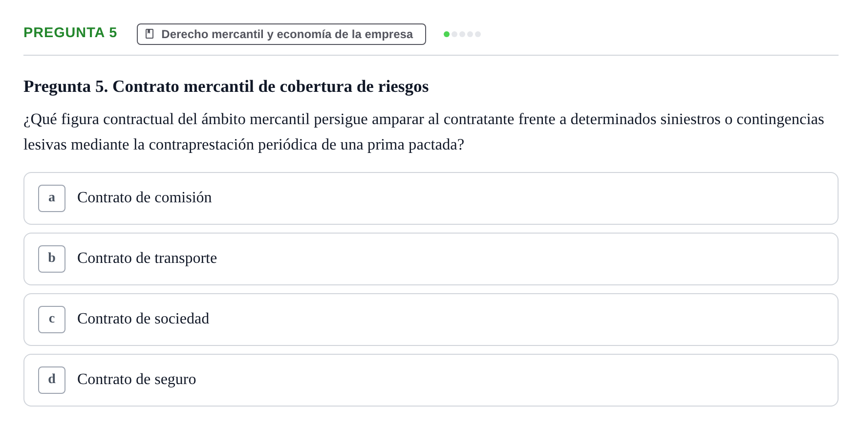 Enunciado: Pregunta 5