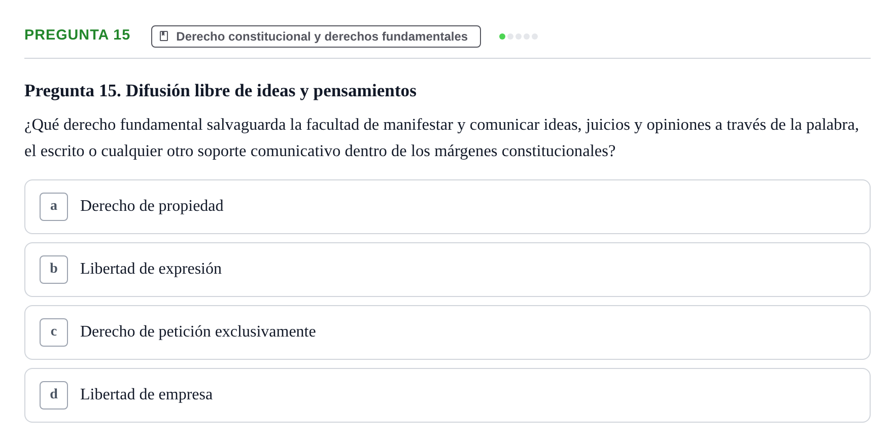 Enunciado: Pregunta 15