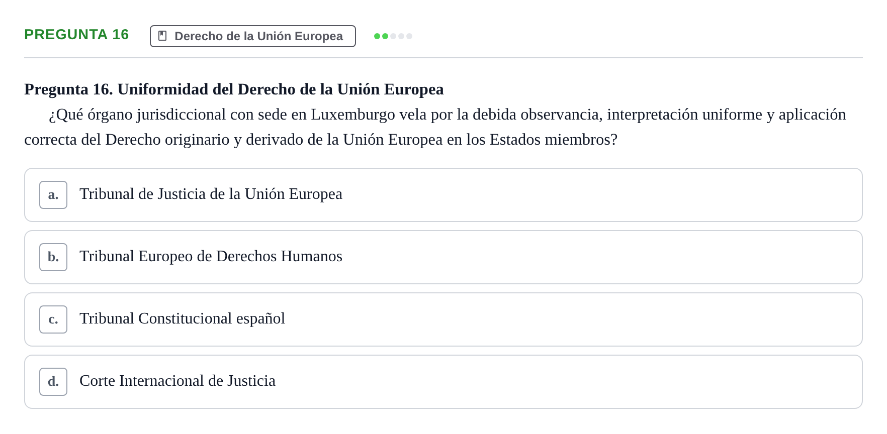 Enunciado: Pregunta 16