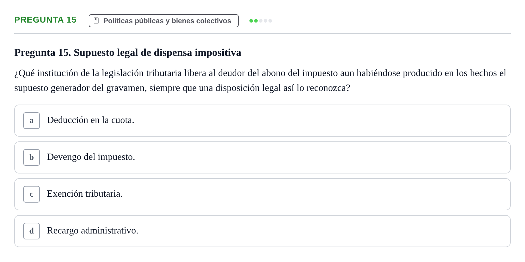 Enunciado: Pregunta 15