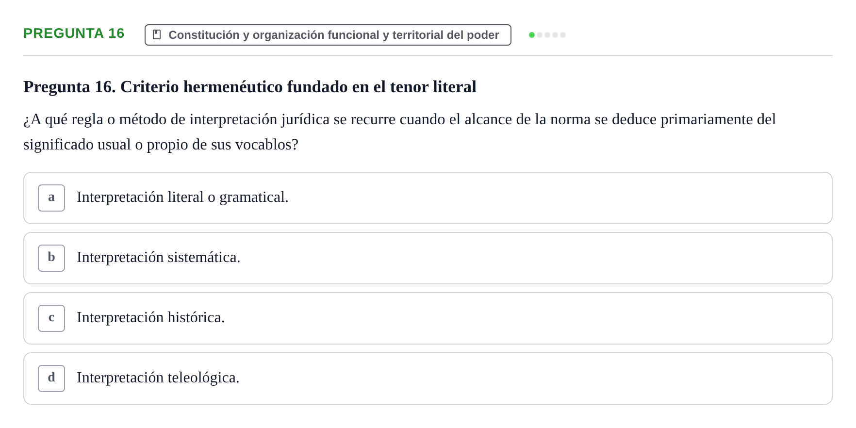 Enunciado: Pregunta 16