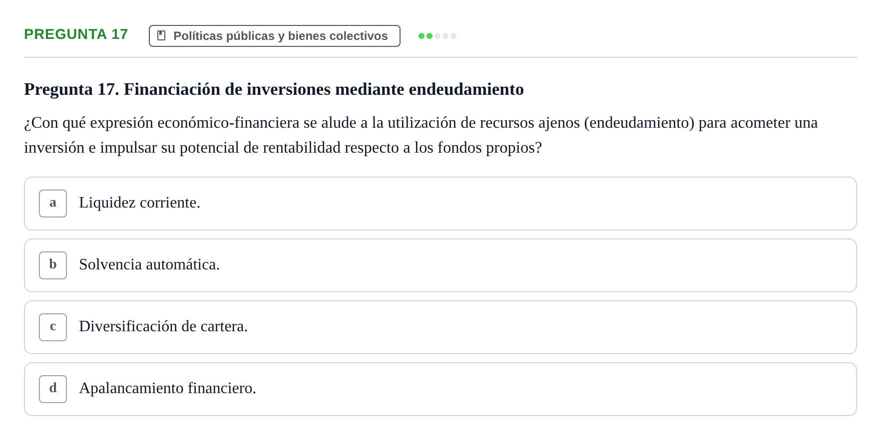 Enunciado: Pregunta 17