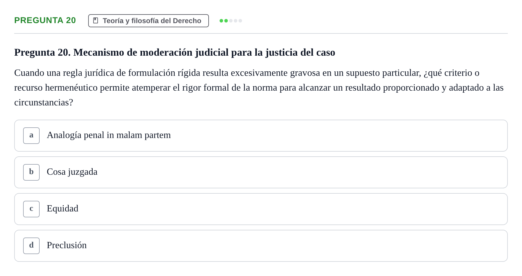 Enunciado: Pregunta 20