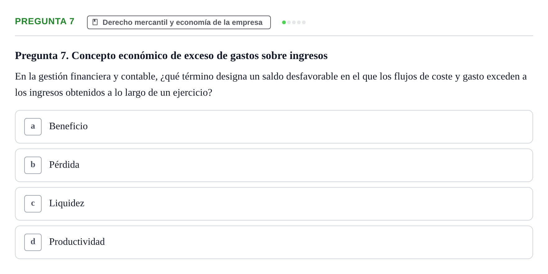 Enunciado: Pregunta 7