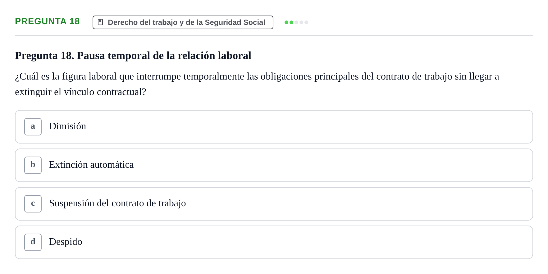 Enunciado: Pregunta 18