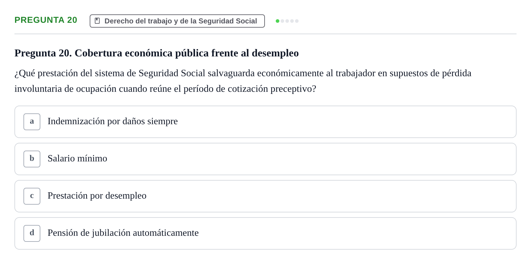 Enunciado: Pregunta 20