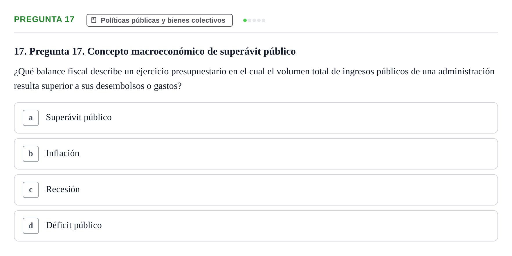 Enunciado: Pregunta 17