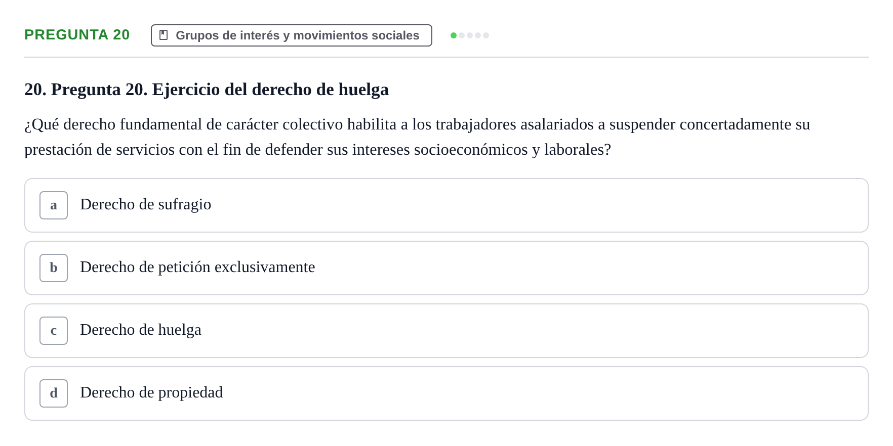 Enunciado: Pregunta 20