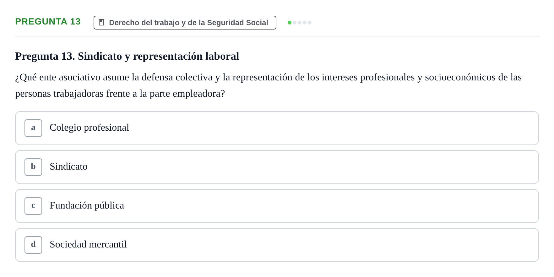 Enunciado: Pregunta 13