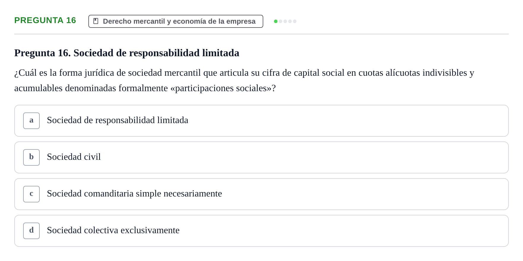 Enunciado: Pregunta 16