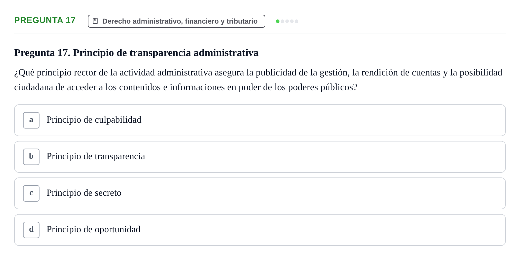 Enunciado: Pregunta 17
