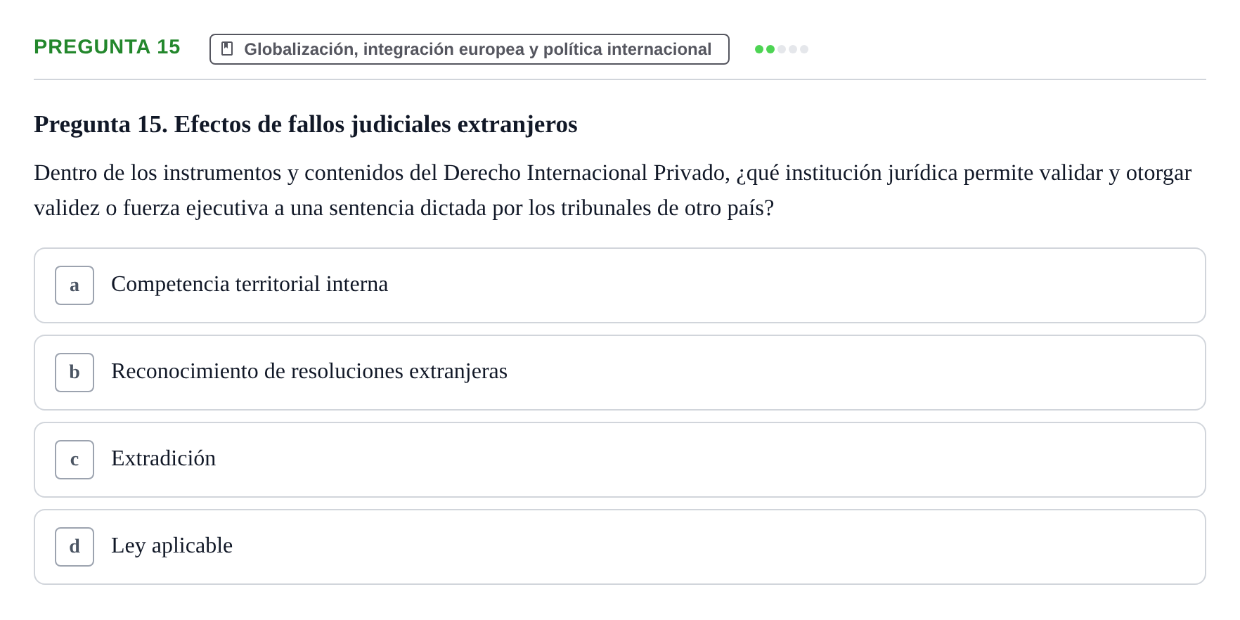 Enunciado: Pregunta 15