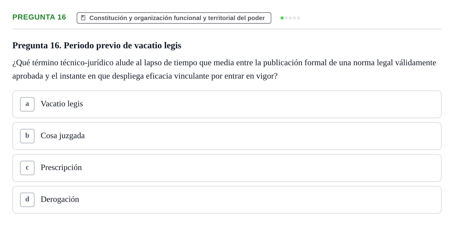 Enunciado: Pregunta 16