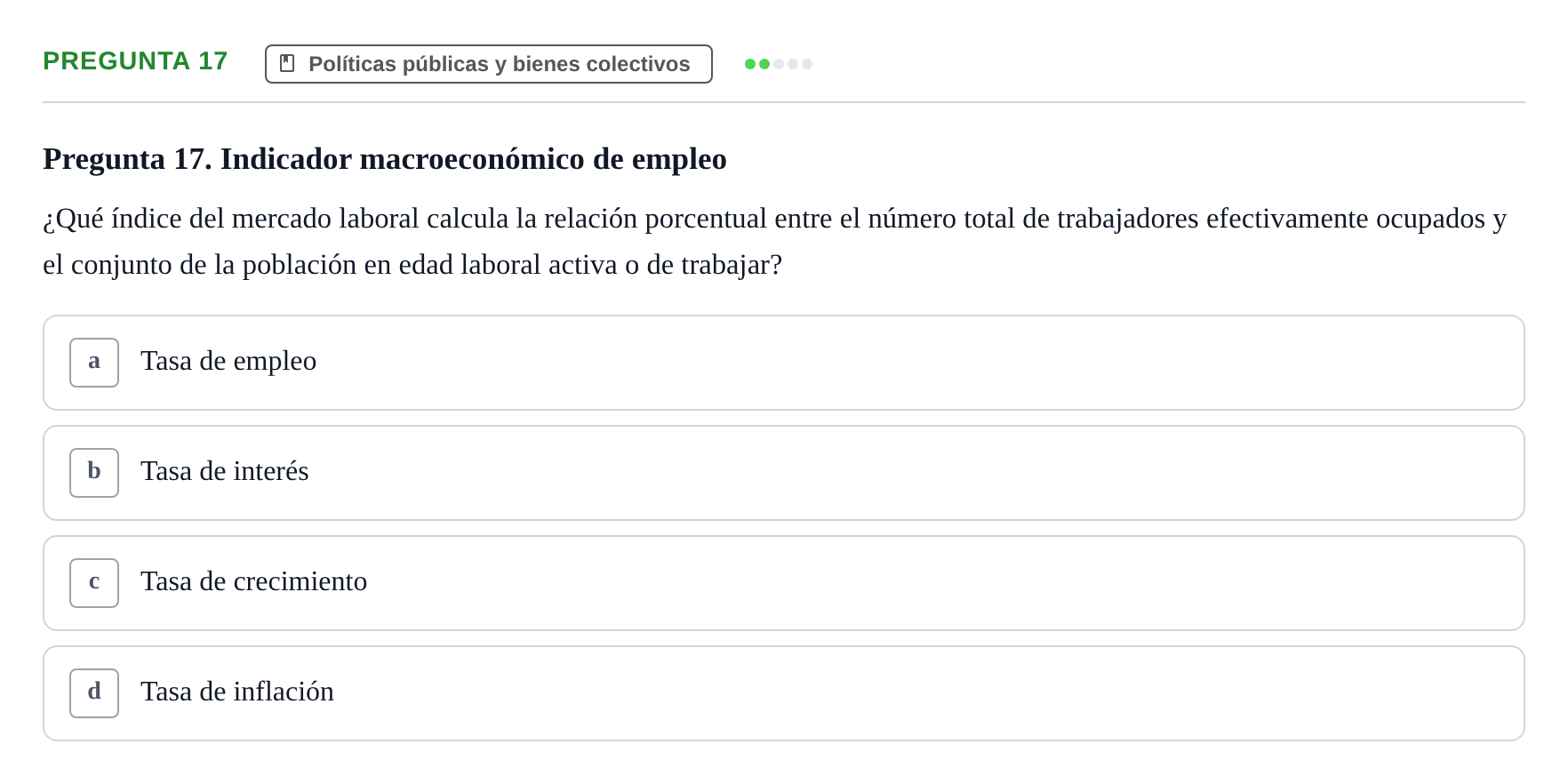 Enunciado: Pregunta 17