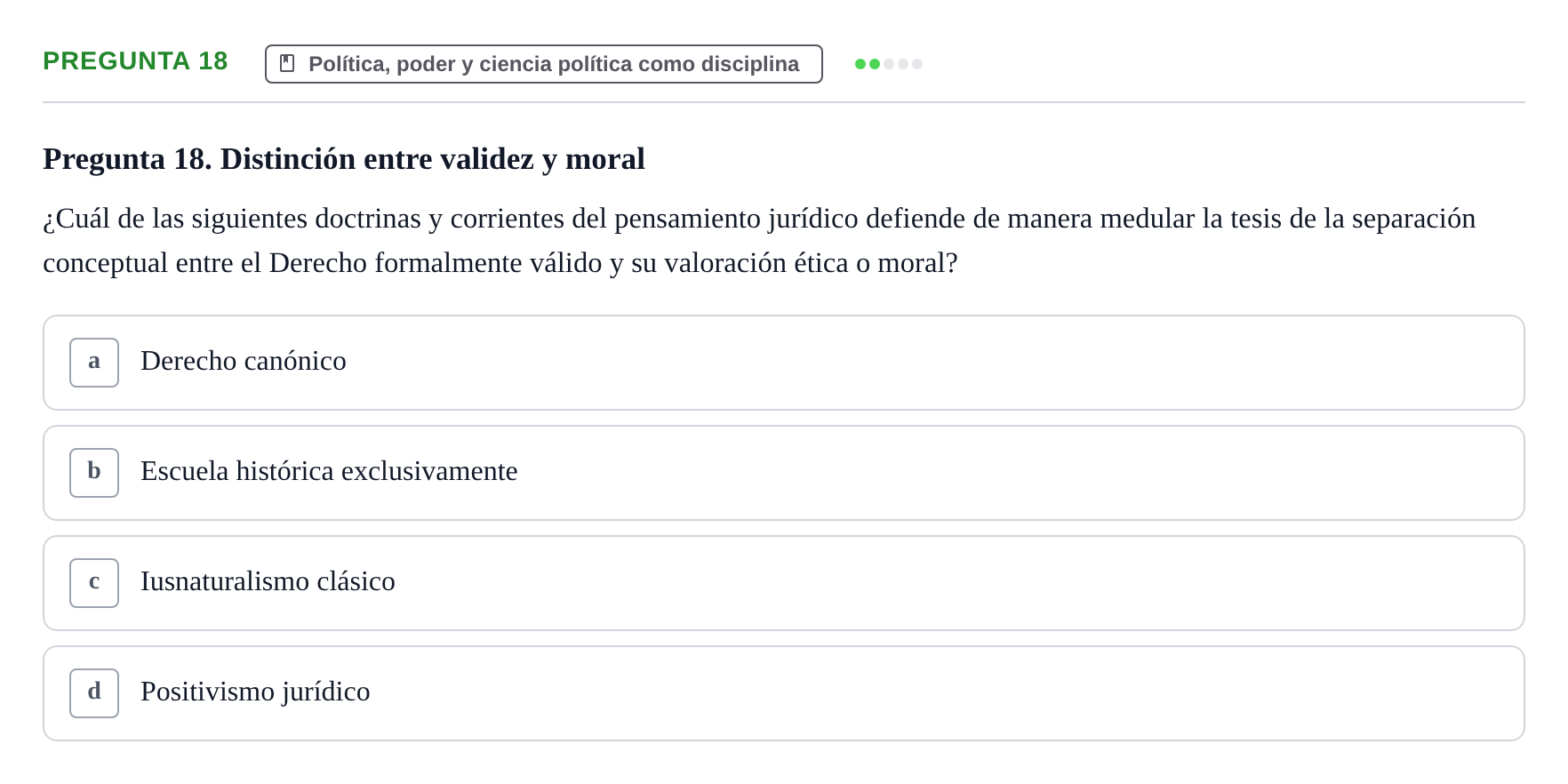 Enunciado: Pregunta 18