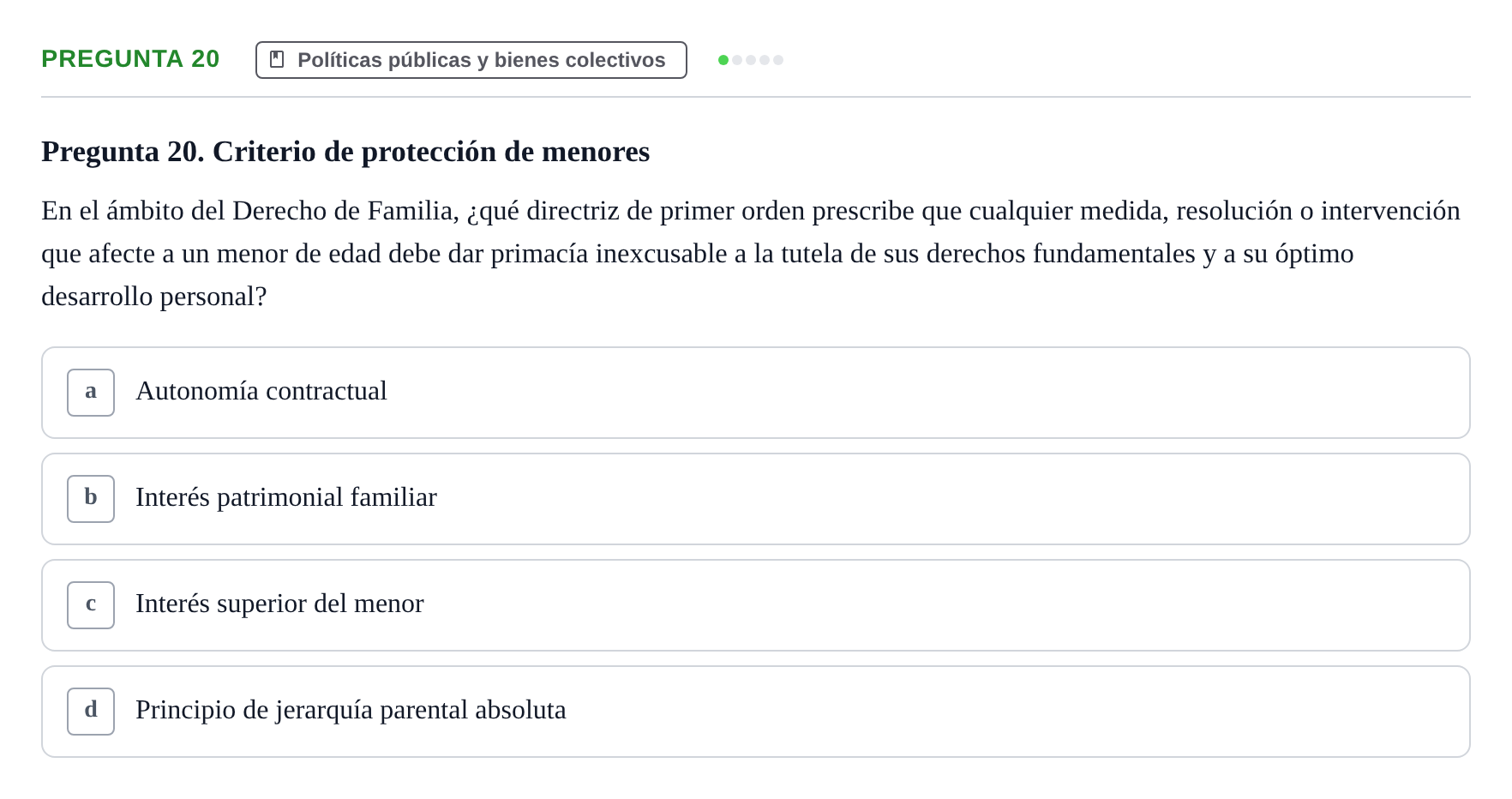Enunciado: Pregunta 20