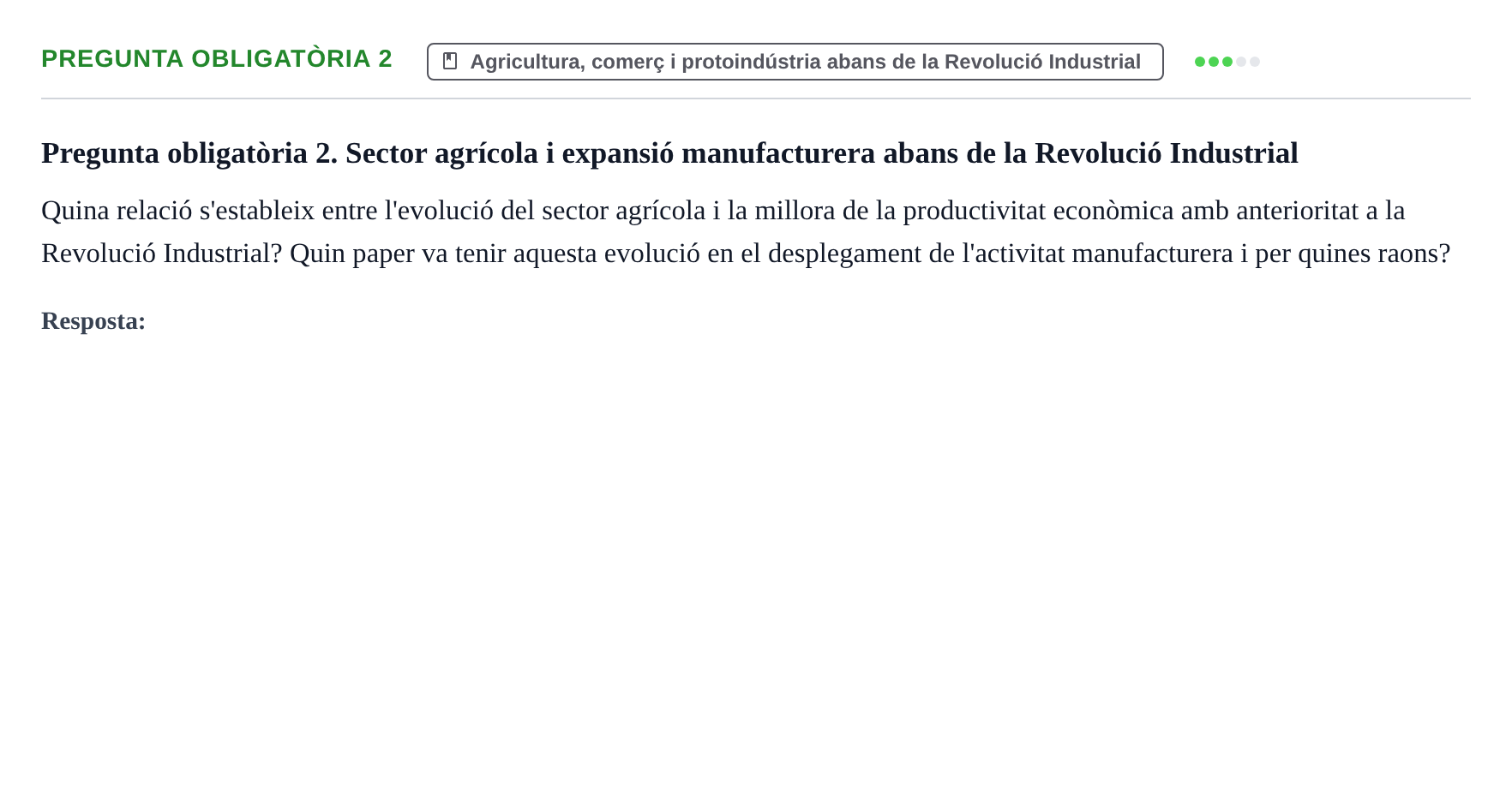 Enunciado: Pregunta obligatòria 2 · Historia Económica UB Examen final d'Història Econòmica: Preguntes de desenvolupament