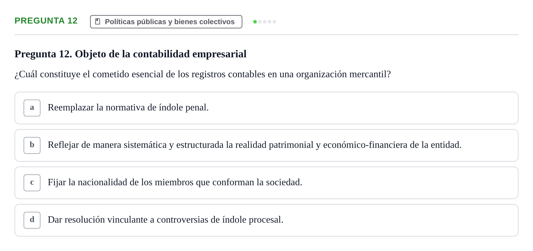 Enunciado: Pregunta 12
