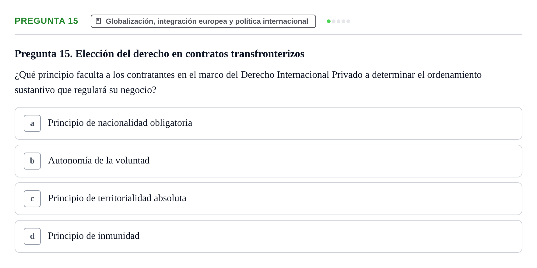 Enunciado: Pregunta 15