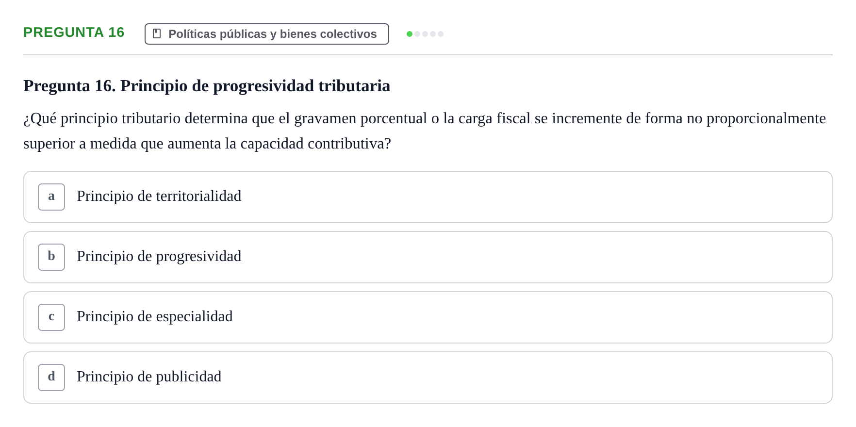 Enunciado: Pregunta 16