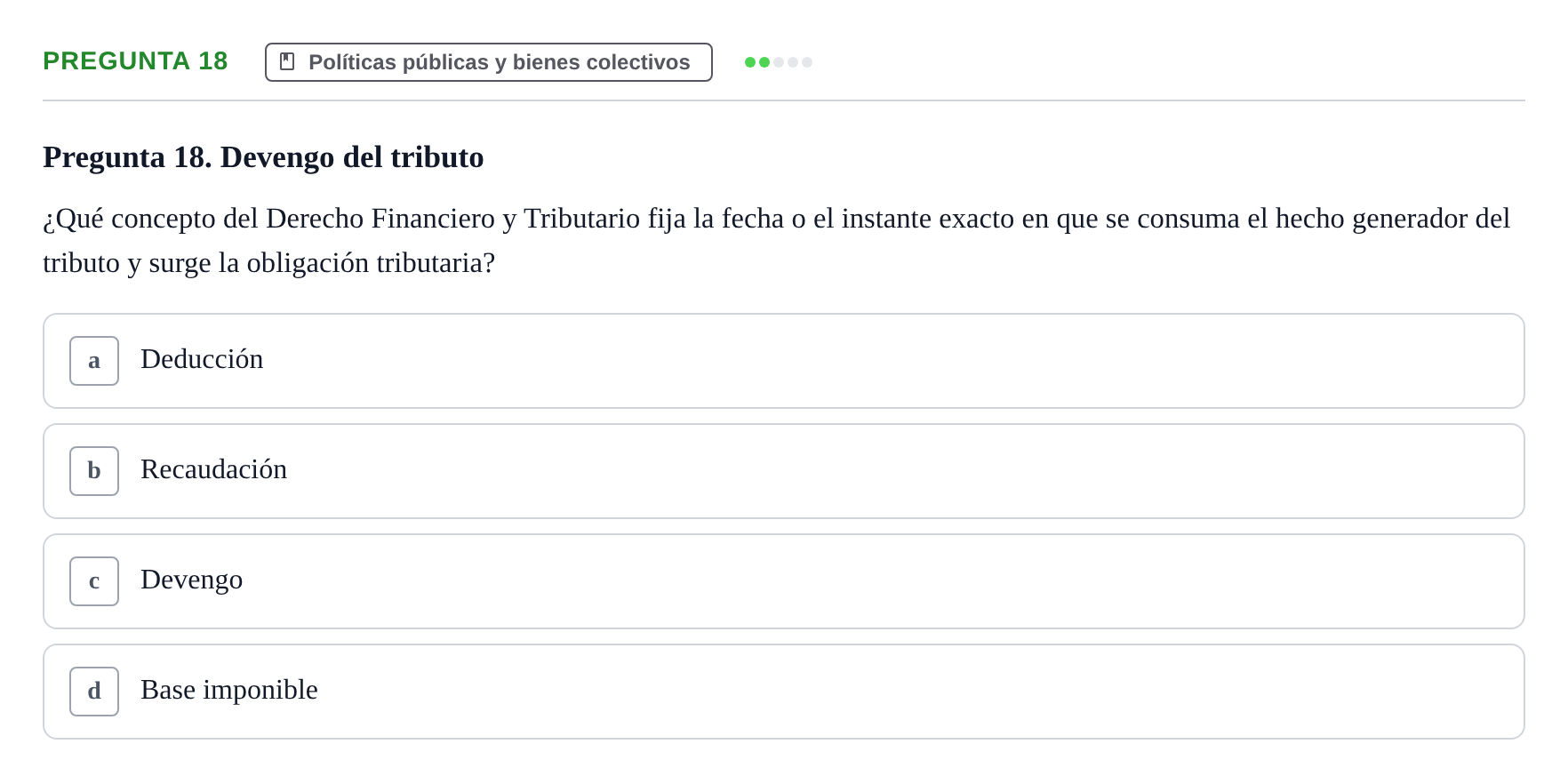 Enunciado: Pregunta 18