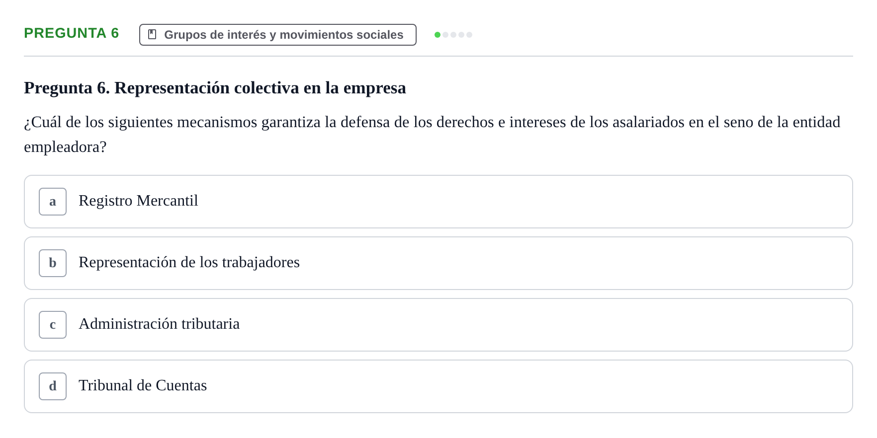 Enunciado: Pregunta 6
