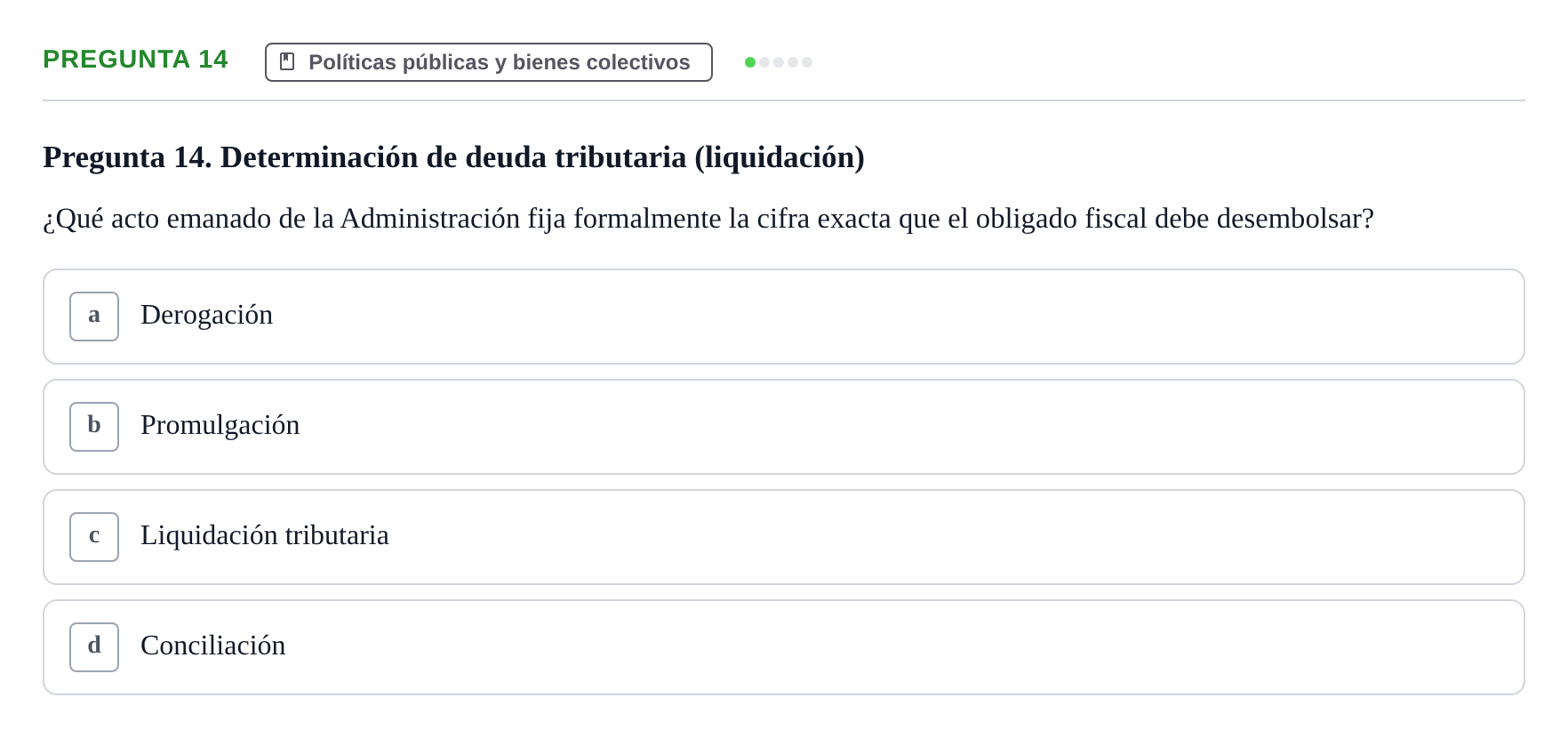 Enunciado: Pregunta 14