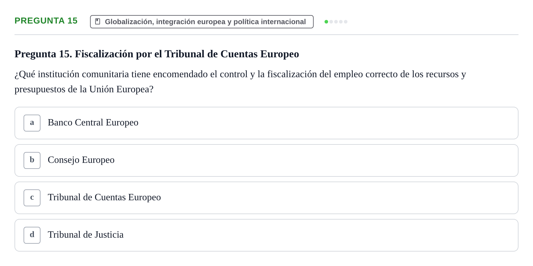 Enunciado: Pregunta 15