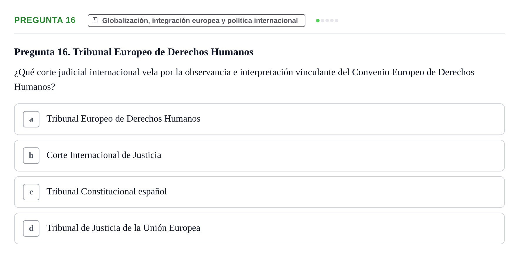 Enunciado: Pregunta 16