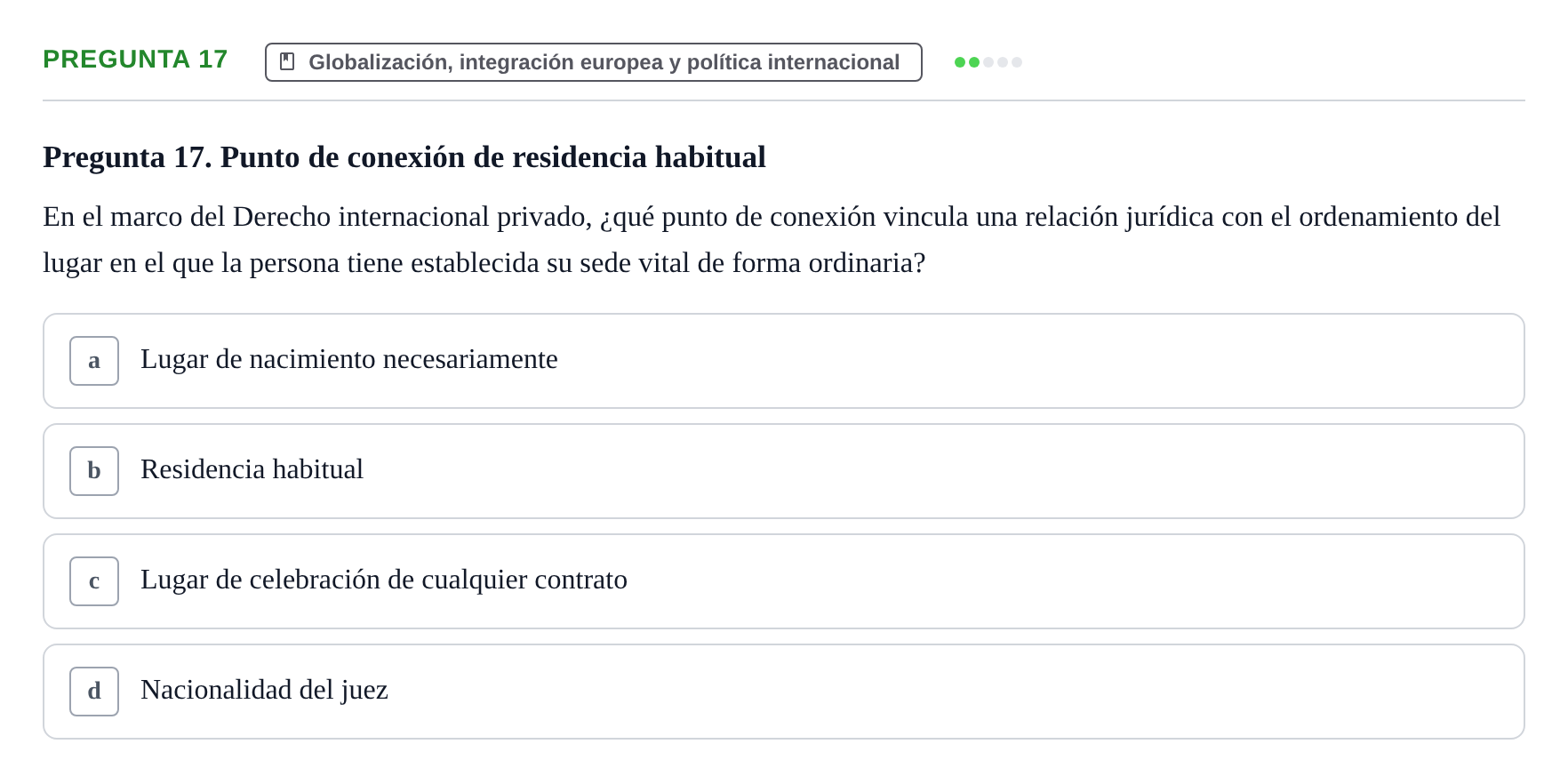 Enunciado: Pregunta 17
