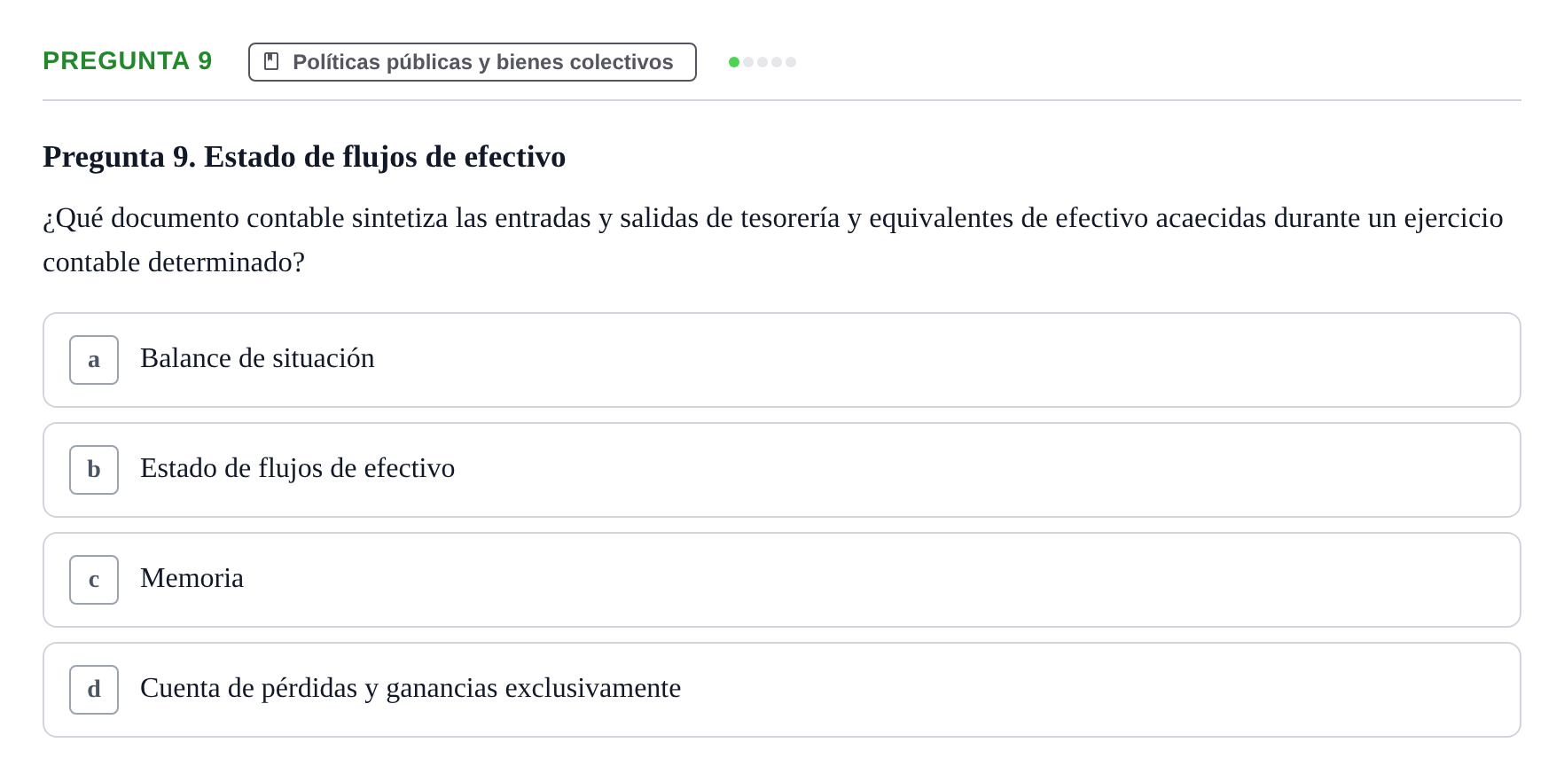 Enunciado: Pregunta 9