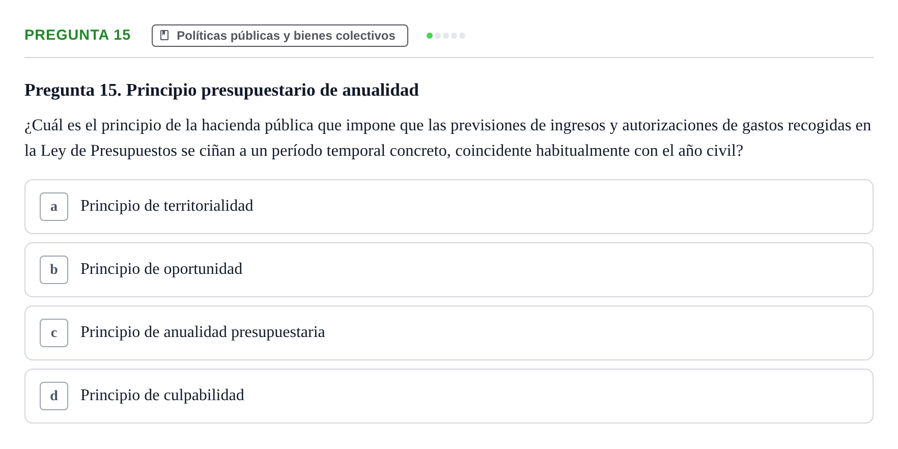 Enunciado: Pregunta 15