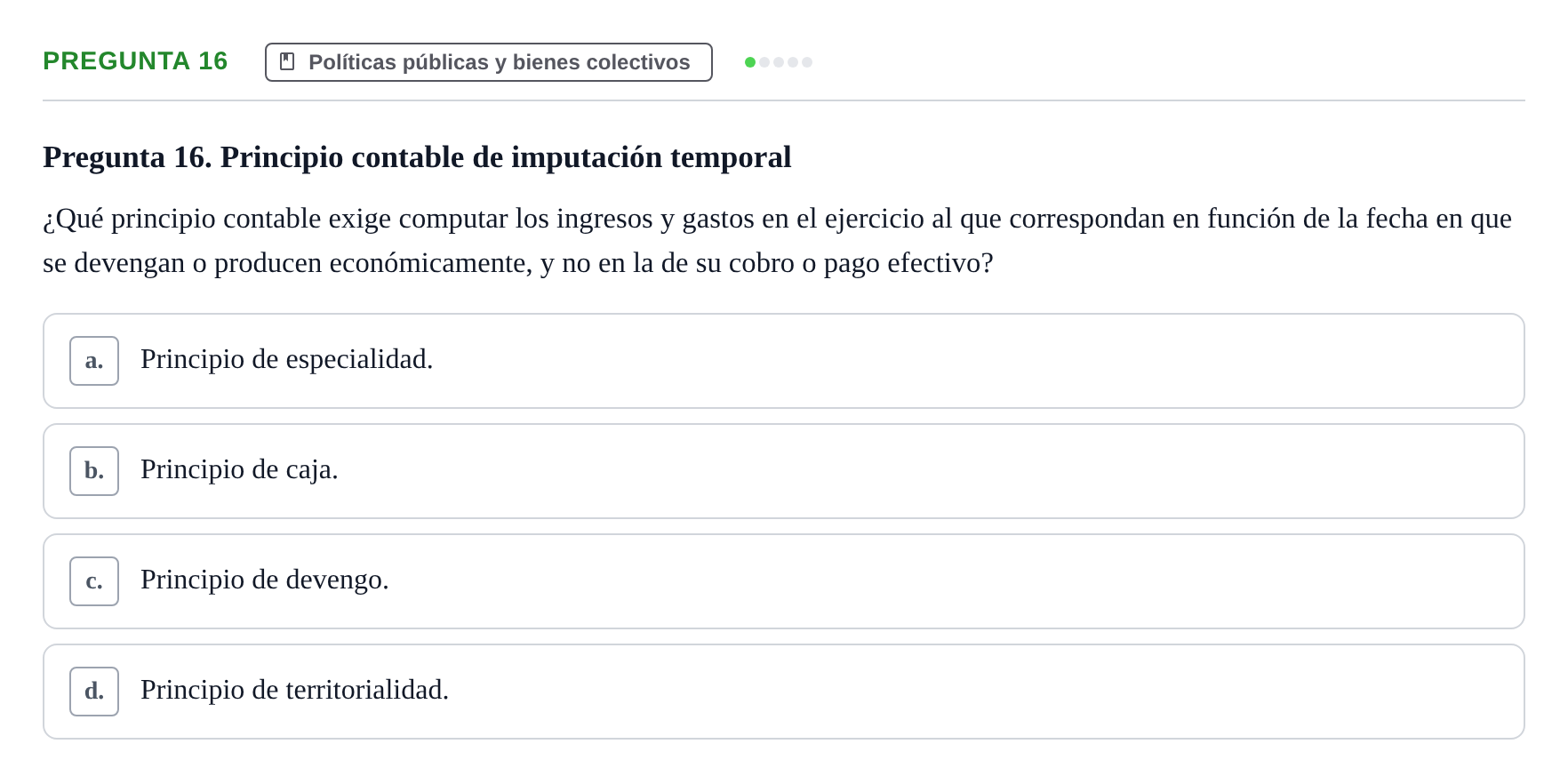 Enunciado: Pregunta 16