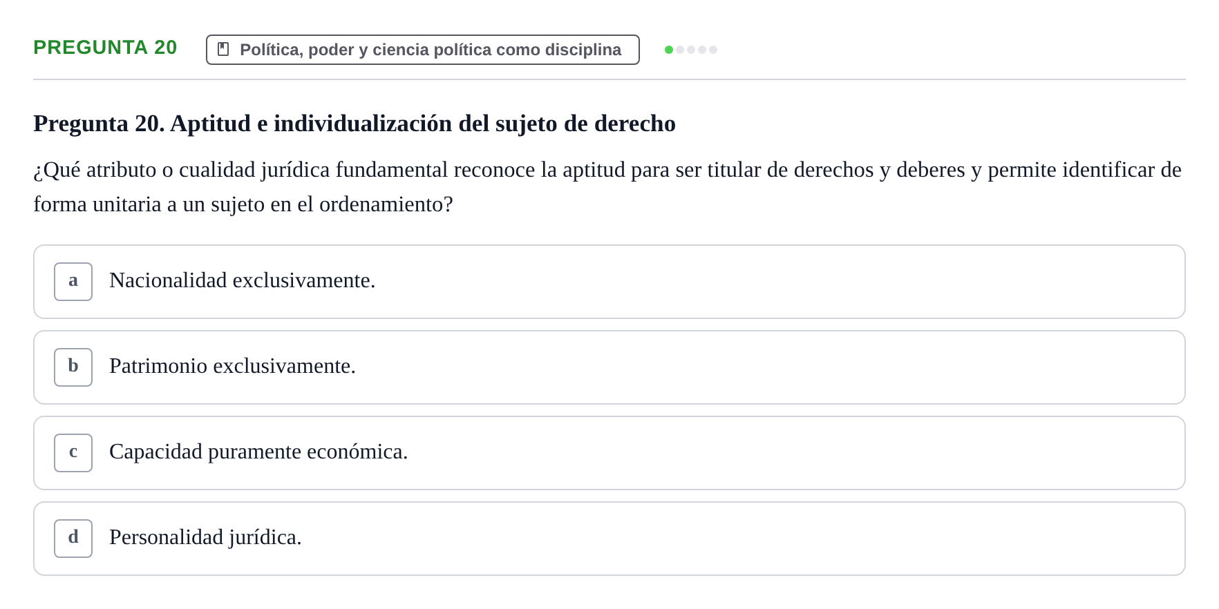 Enunciado: Pregunta 20
