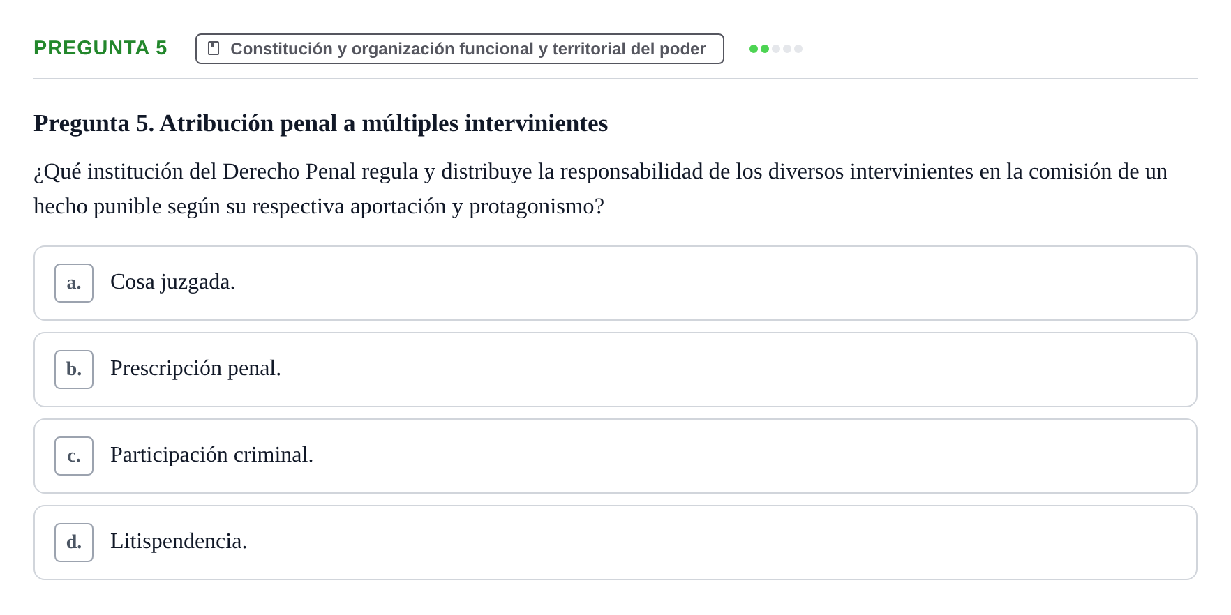 Enunciado: Pregunta 5