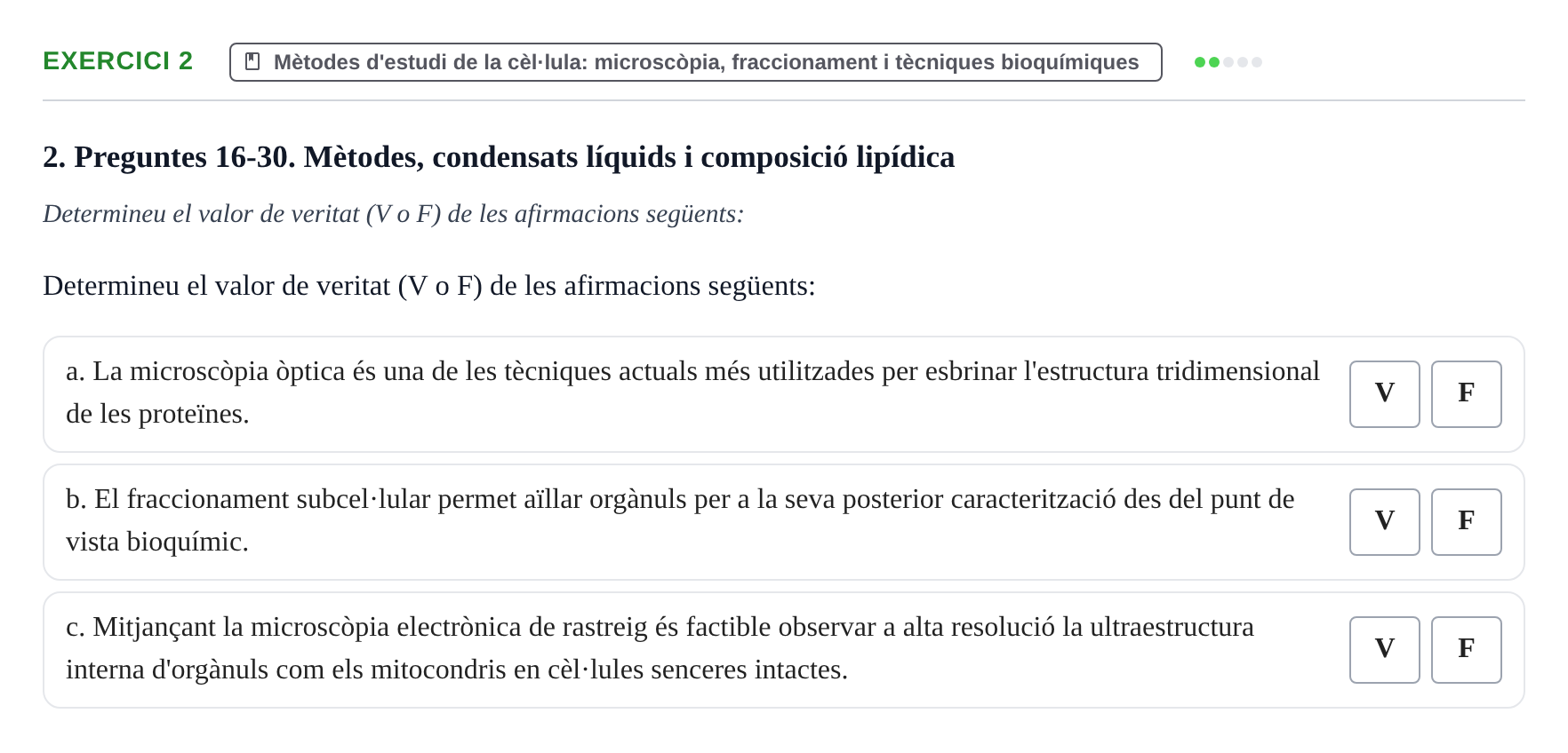 Enunciado: Ejercicio 2 - Mètodes d'estudi · Biología Celular UB 2023